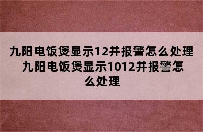 九阳电饭煲显示12并报警怎么处理 九阳电饭煲显示1012并报警怎么处理